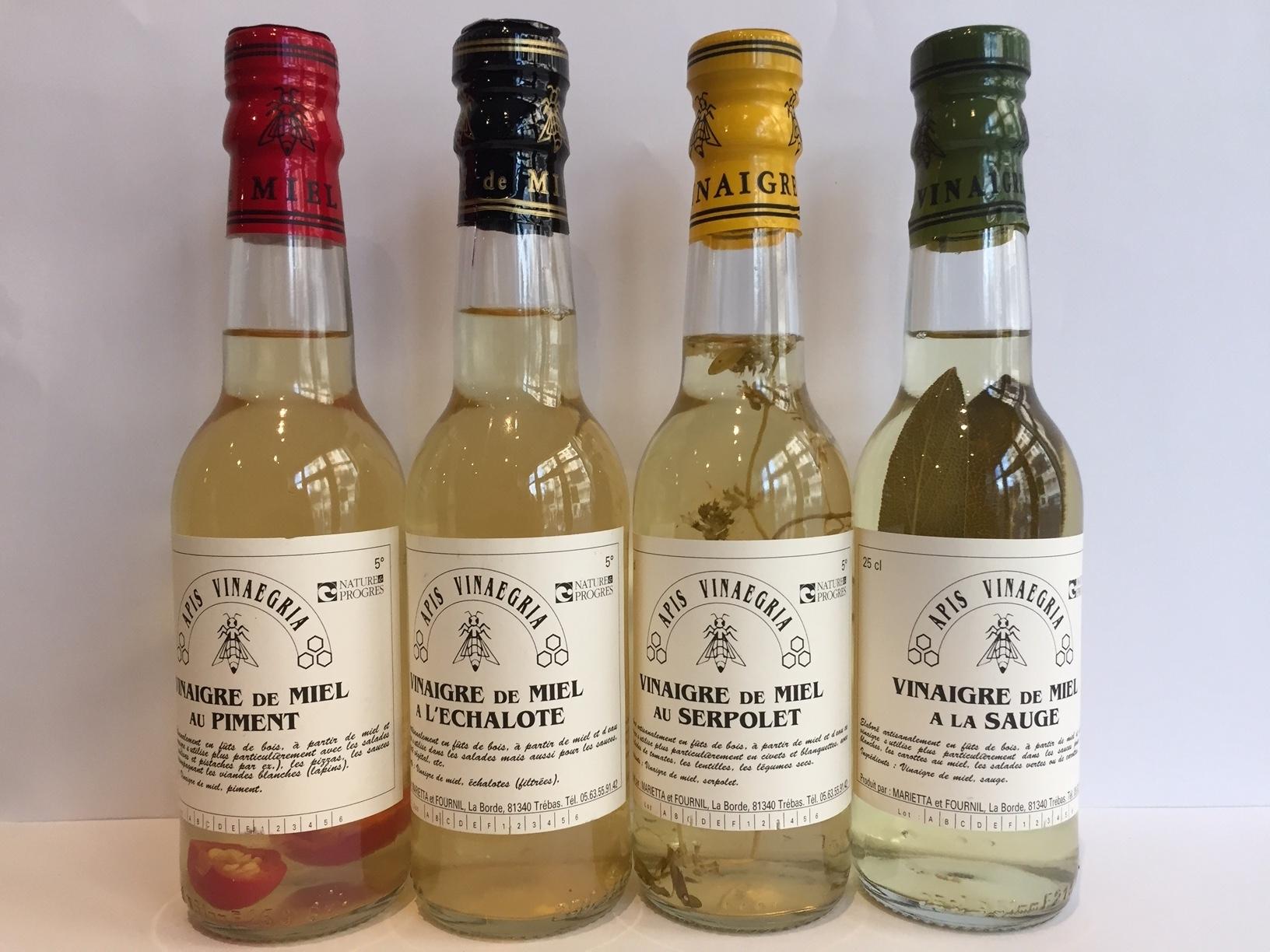 Vinaigres de miel aromatisés 25cl / 4€