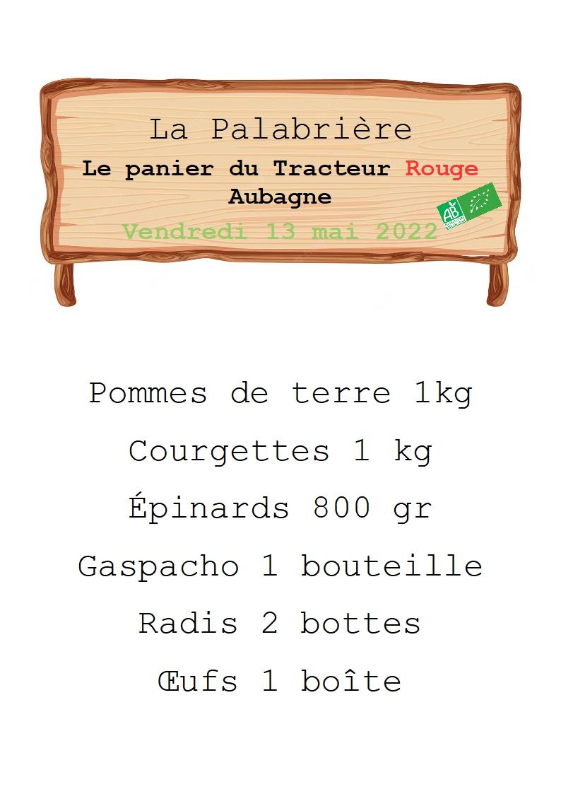 Le panier du jour 13 mai